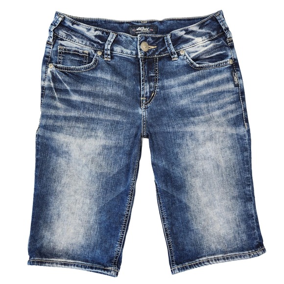 Silver Jeans Suki‎ Bermuda Shorts Womens 28 Y2k Summer Preppy Western Cowgirl - Picture 1 of 7